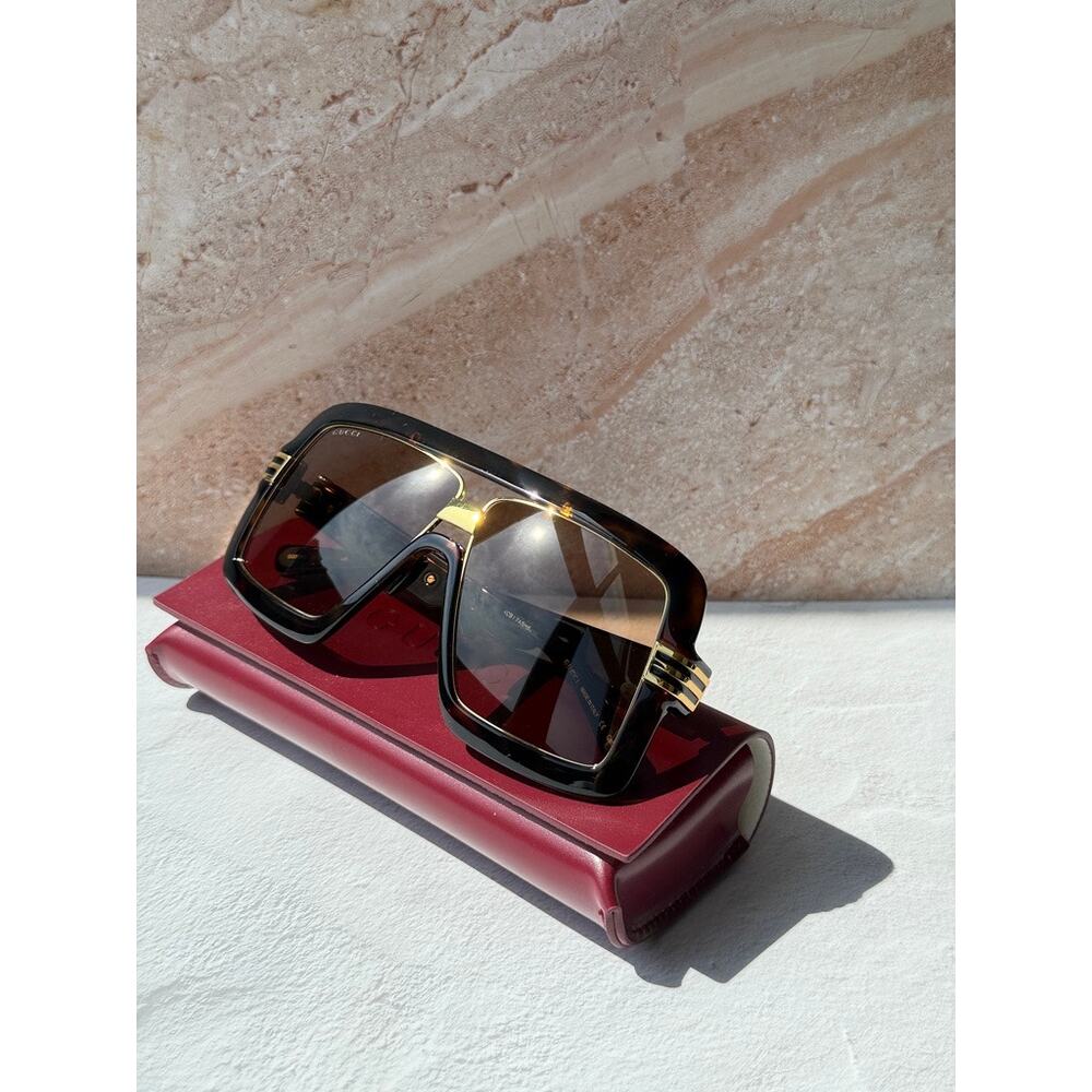 NEW Gucci GG0900S Havana Brown Oversized Aviator Sunglasses $650 - Picture 3 of 10